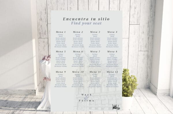 Seating plan de boda