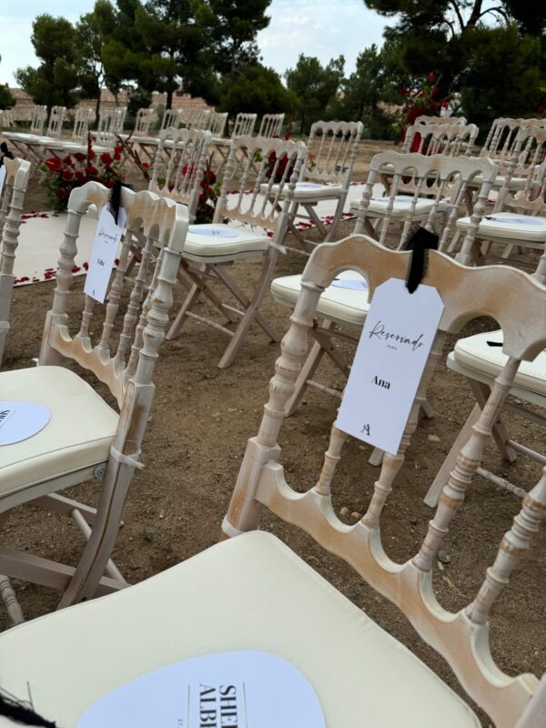 Etiqueta asiento reservado boda